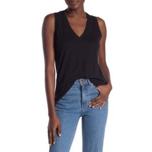 Bebe Black Slub Knit Tank Top